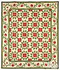 Red and green wreath quilt, 19th c.