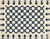 Blue and white clover quilt, late 19th c.