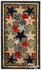 American hooked rug with stars, ca. 1900