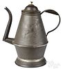 Pennsylvania punched tin coffee pot,