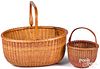 Two Nantucket lightship baskets, early 20th c.