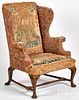 George II mahogany wing chair, ca. 1750.