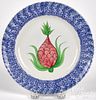 Rare blue spatter pineapple plate