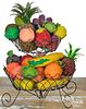 Two tier wire basket, with pin beaded fruit