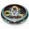 Cloisonne Asian vintage dragon decorated bowl