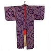 circa 1900 Meiji Japanese antique handwoven silk kosode kimono, hand decorated