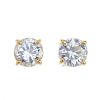 A pair of 18ct gold brilliant-cut diamond ear studs. Estimated total diamond weight 0.50ct, H-I colo