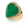18K,impressive large Emerald and Diamond Ring