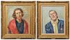 Charles Whitfield Richards (1906-1992, New Orleans), portraits of "Dorothy Dillon" and "William 'Billy' Dillon," 20th c., oil on canvas, signed upper 