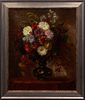 Kaspar Schleibner (1863-1931, German), "Still Life of Flowers," 1922, oil on board, signed and dated lower right, presented in a silvered frame, H.- 2