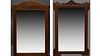 Group of Three French Overmantel Mirrors, early 20th c., one of carved beech with a pierced ribbon garland crest around a wide beveled plate, H.- 45 i