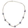 18k Gold Pearl Station Necklace