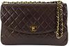 Chanel Chocolate Brown Quilted Lambskin Large Gold