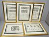 Group of Five 18th C. Architectural Engravings