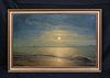 Moonlit Coastal Beach Landscape Oil Painting
