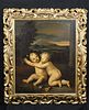 Putto Playing Flowers Oil Painting