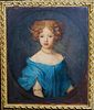 Portrait Of A Girl Blue Dress Oil Painting