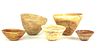 A COLLECTION OF FIVE BALTERAN CARVED ALABASTER BOWLS