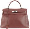 Hermes Rouge Ash Clemence Leather Kelly 35 Bag
