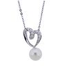 Mikimoto 18K Gold Diamond Pearl Pendant Necklace