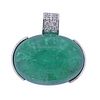 Certified 45.31ct Emerald Platinum Diamond Pendant