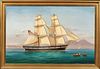 Royal Navy HMS Endeavour Bay Of Naples Oil Painting