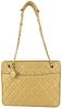 CHANEL BEIGE QUILTED LAMBSKIN SHOPPERTOTE CHAIN BAG