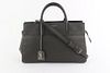 SAINT LAURENT CABAS RIVE GAUCHE ANTHRACITE SMALL 2WAY GREY LEATHER TOTE