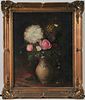 STILL LIFE PAINTING OF FLOWERS IN A POT OIL PAINTING