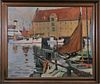 VIEW OF A HARBOUR OIL PAINTING