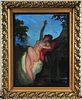 NUDE PORTRAIT OF A LADY IN NATURE OIL PAINTING