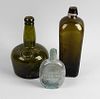 Two boxes containing a large collection of assorted glass bottles To include tapering Dutch-style gr