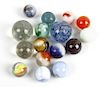 A case containing almost 300 marbles. To include onion skins, swirls, cats eyes and plain examples,