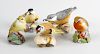 Five Royal Worcester bone china models of birds, comprising 'Robin', 'Wood Warbler', 'Goldfinch', 'M