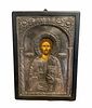 950 Silver Religious Icon Plaque of Jesus 