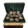 12 Sterling Nut Cups in a case 