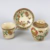 A group of oriental porcelain. To include a Chinese Ming-style plate and two vases, a prunus ginger