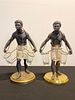 Pair PETITE CHOSES Blackamoor Nubian Figural Statues 