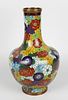 A large cloisonne vase. Of bulbous form with all-over floral decoration, 12.5, (31.5cm) high. <br><b