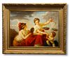 Large Classical Contemporary Oil on Canvas of Roman Family
