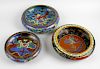A small group of various cloisonne bowls. Each having Ming-style decoration, mostly of dragons and s