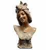 ART NOUVEAU French Victoria Female Bust Statue Named L'Automme