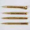 Four 9ct gold mechanical pencils. Comprising a Sampson Mordan & Co. example having plain tapering bo