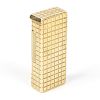 A Dunhill 9ct gold lighter. Of rectangular form having chequered texture to the whole, hallmarked Al