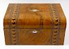 Three 19th century boxes. Comprising a writing box having brass campaign style fittings and personal