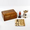 A collection of Warwickshire Regiment memorabilia. Comprising: a walnut humidor or cigar box, the do