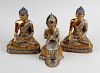 A box containing hollow cast copper and white metal figures, each modelled as an Eastern deity. <br>