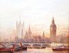 Frederick E. J. Goff (1855 - 1931)'Westminster' Thames scene with London Bridge and the Houses of Pa