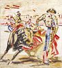 A pair of 20th century Spanish School oil paintings on canvas, depicting Bullfighters, signed to low