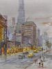 Michael Crawley (Modern) Winter Broadway, New York Watercolour Signed to lower right hand corner 10